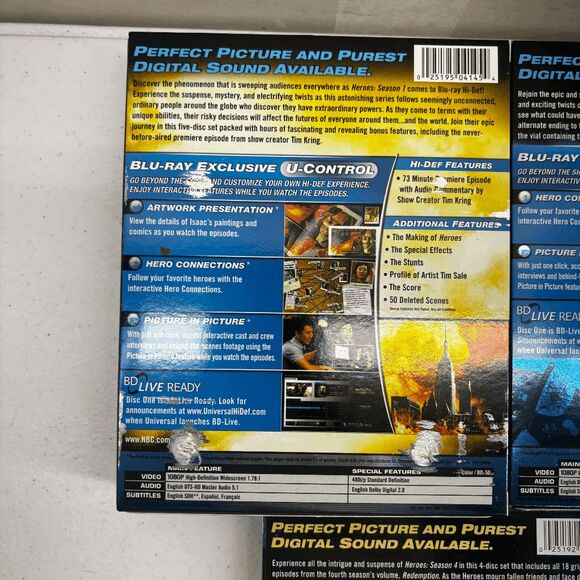 NBC Heroes Seasons 1 2 & 4 Blu Ray Seasons Lot Bundle NO SEASON 3 - Picture 2 of 9